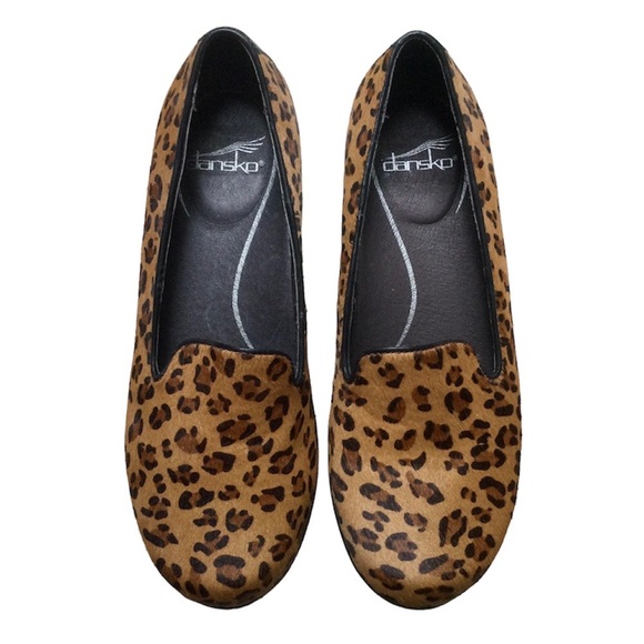 Dansko Olivia Calf Hair Leopard Print Slip On Loafer Flats, Size 37 | 6.5-7 NWT - Picture 2 of 16